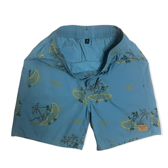Brixton Mfg Co Men's Tropical Blue & Yellow Swim Trunks Board Shorts Size S - Picture 8 of 11